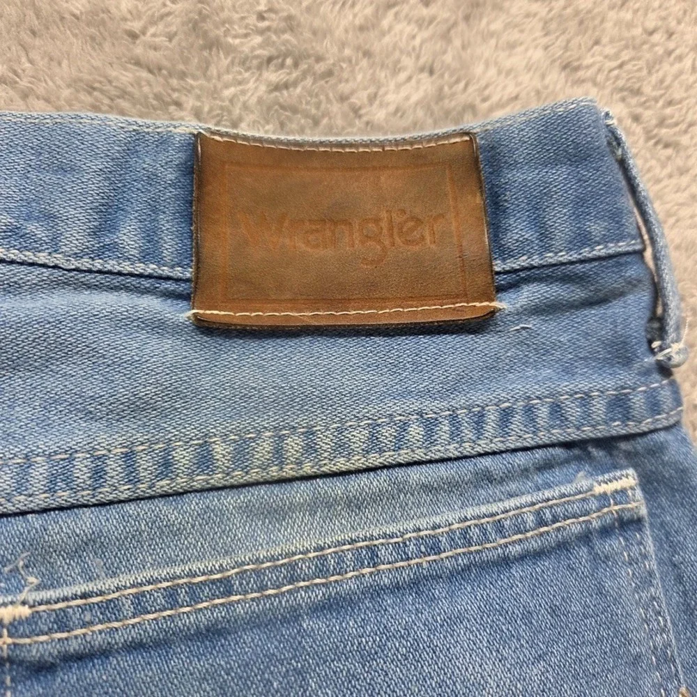 Vintage Wrangler Jeans Mens 34X31 Blue Slim Bootcut Mid Rise Faded Western Denim